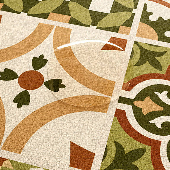 retro flower tile toilet mat