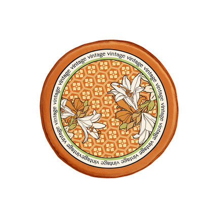 2design vintage lily round cushion