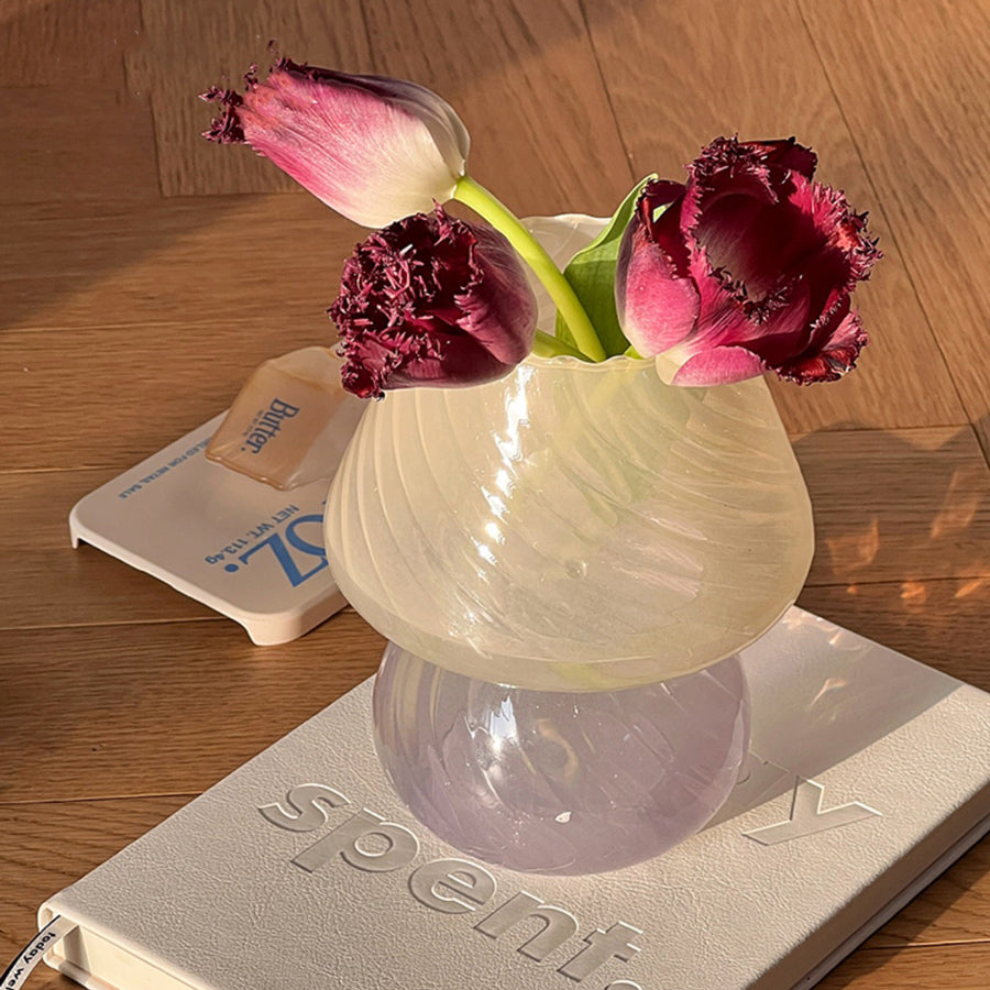 3color clear mushroom vase