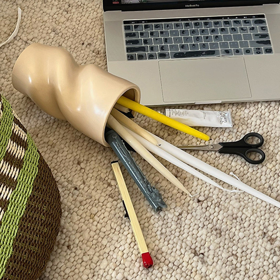 2color twiste barrel vase