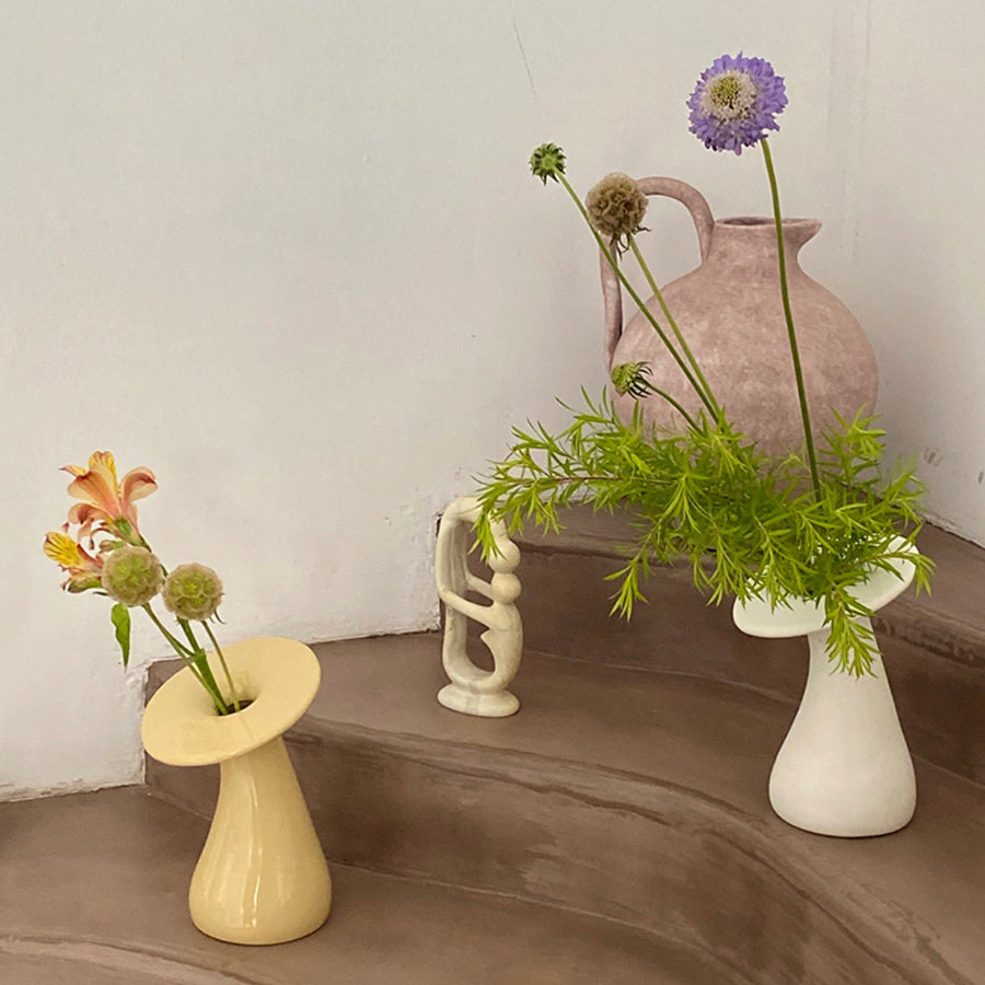 2color mushroom mold vase