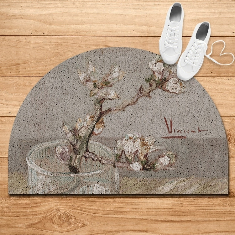 painting art flower door mat