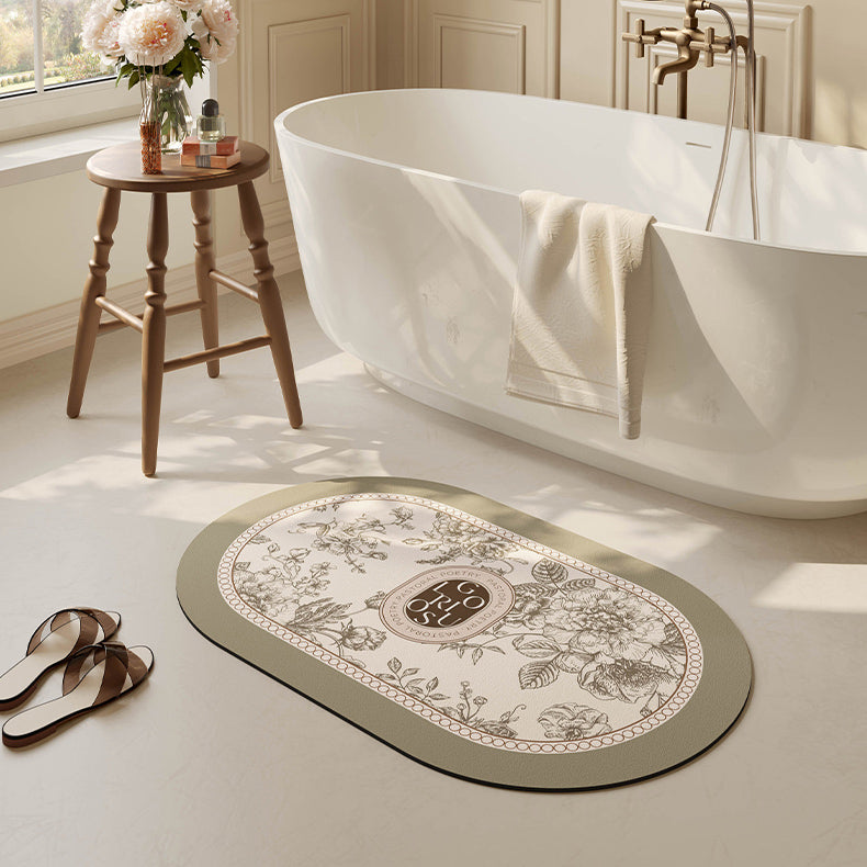 glorious green shadow flower bath mat