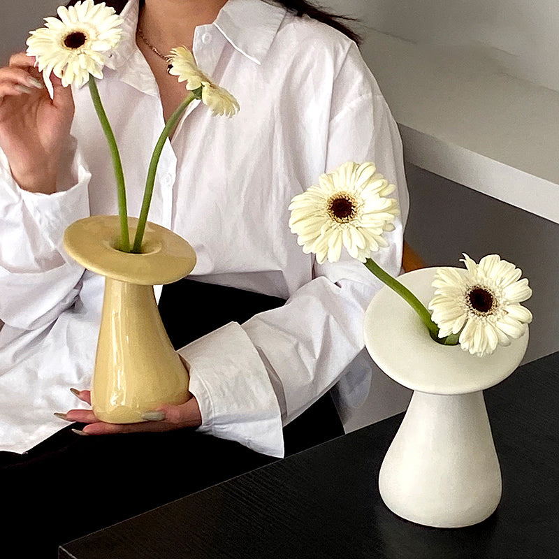 2color mushroom mold vase