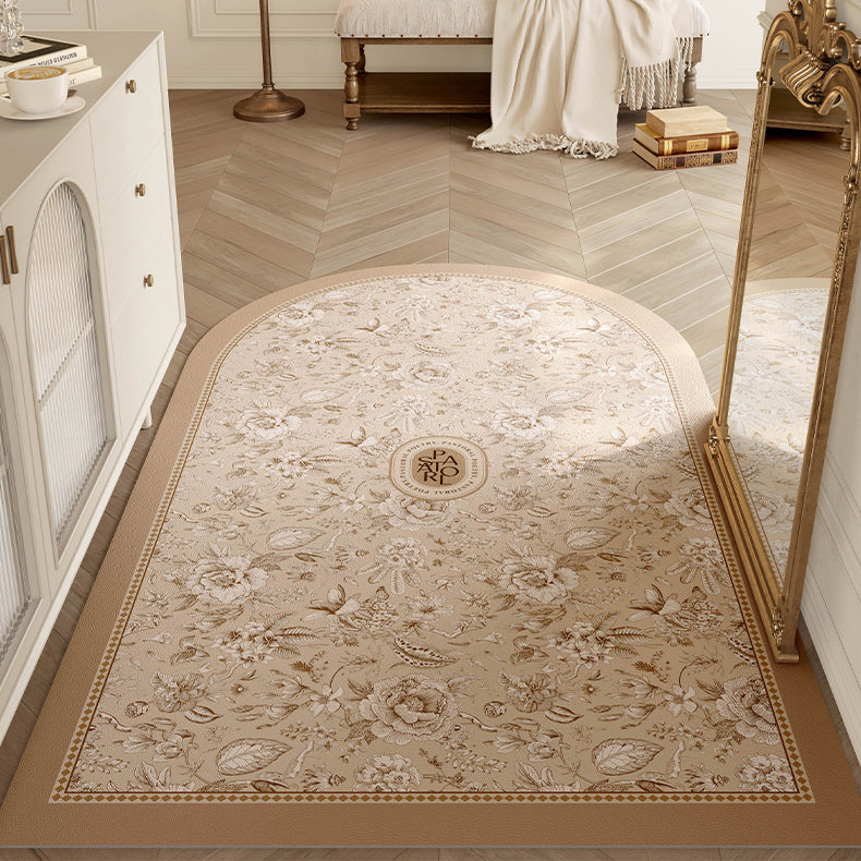 pastoral brown shadow flower door mat