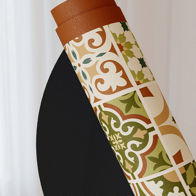 retro flower tile toilet mat