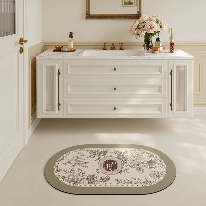 glorious green shadow flower bath mat