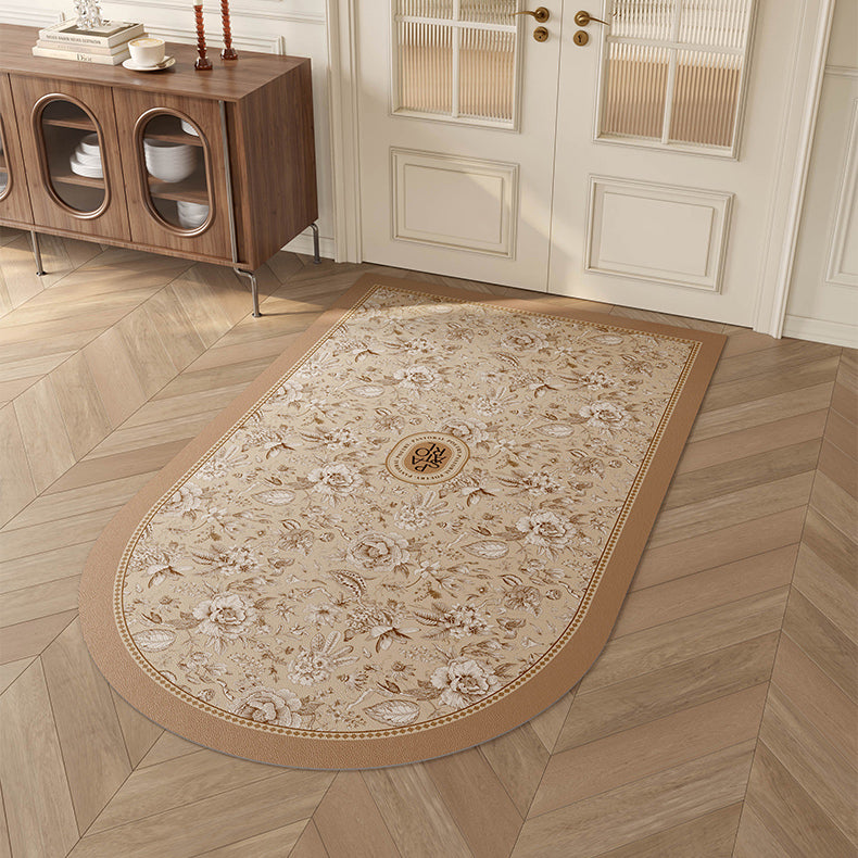 pastoral brown shadow flower door mat