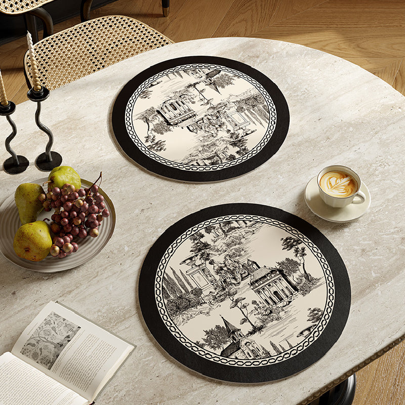 black frill elegance place mat