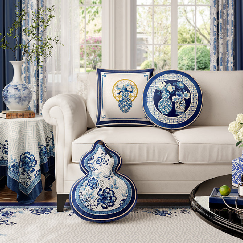 2design blue flower elegance cushion