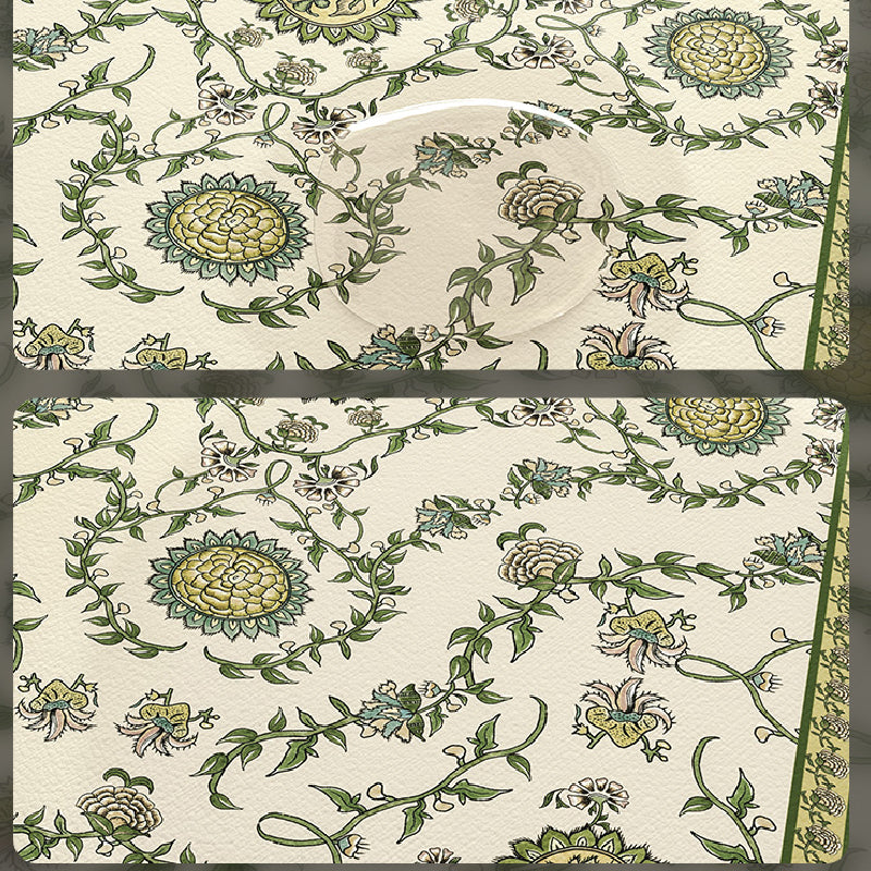 green ethnic vintage bath mat
