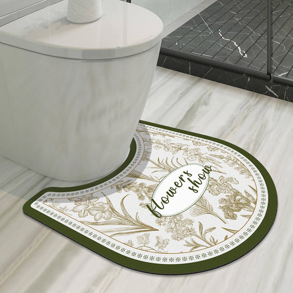elegance floral toilet mat