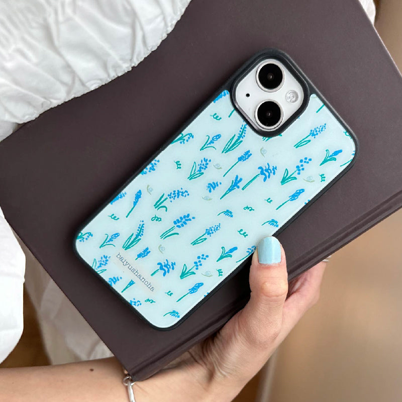 girly floral blue iphone case