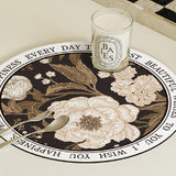 6design fancy floral round place mat