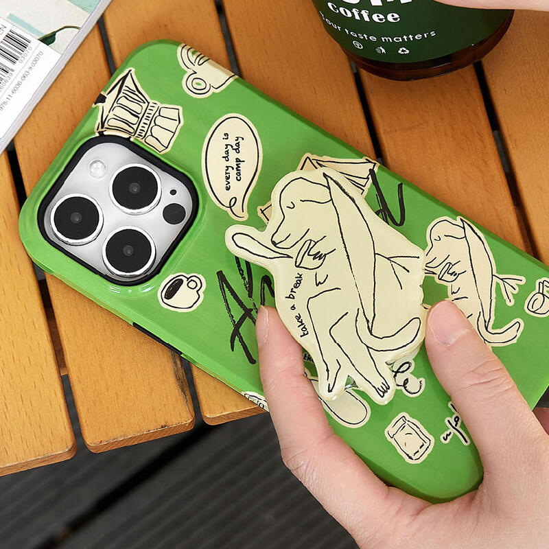 green pop illustration iPhone case