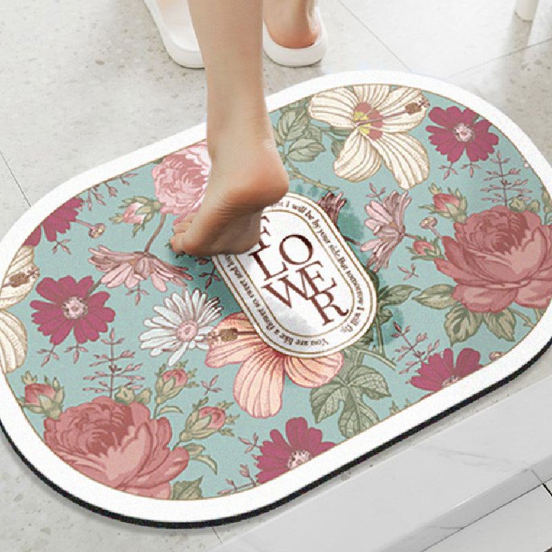 girly elegance floral toilet mat