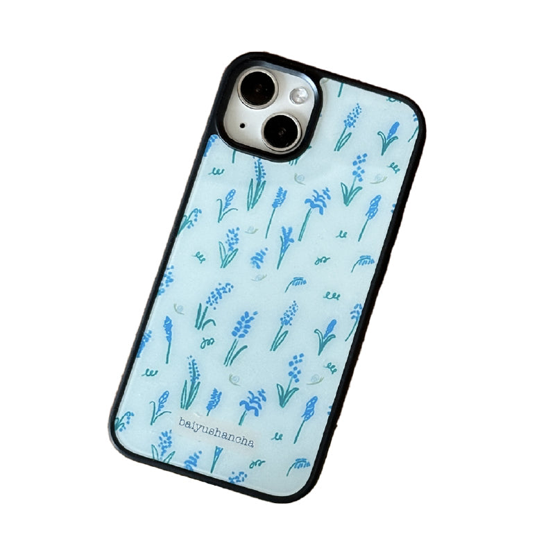 girly floral blue iphone case