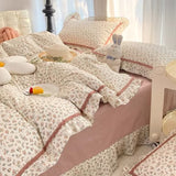 23design flower two-tone frill bedlinen set