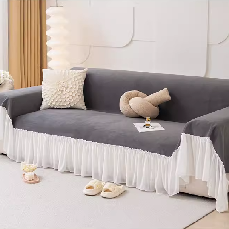 4design long frill simple sofacover
