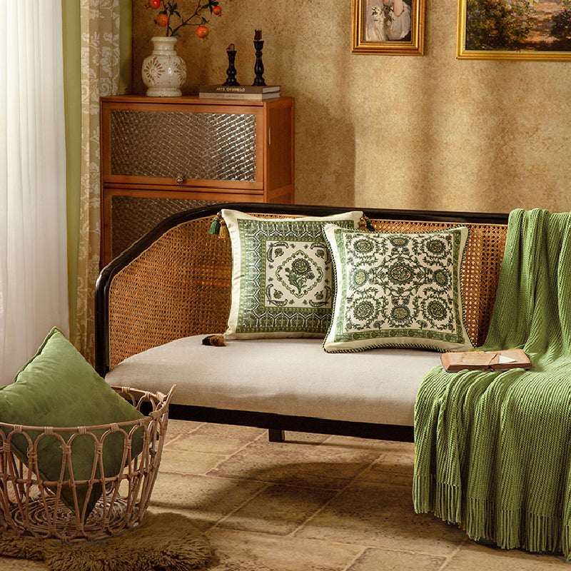 green ethnic vintage cushion