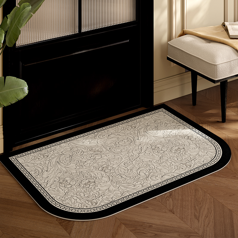 3design monotone simple elegance flower door mat