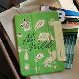green pop illustration iPad case