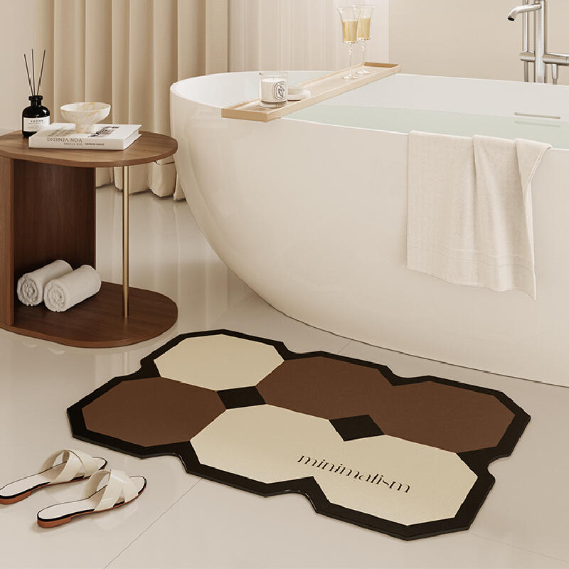 square minimalism brick bath mat