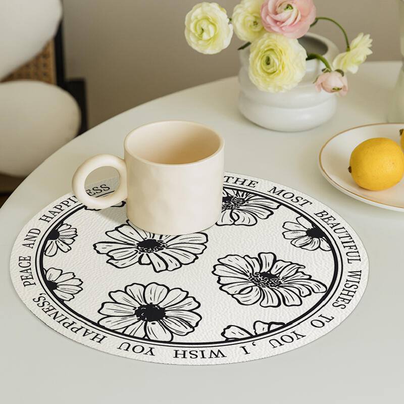 6design fancy floral round place mat