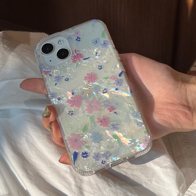 hologram floral clear iphone case