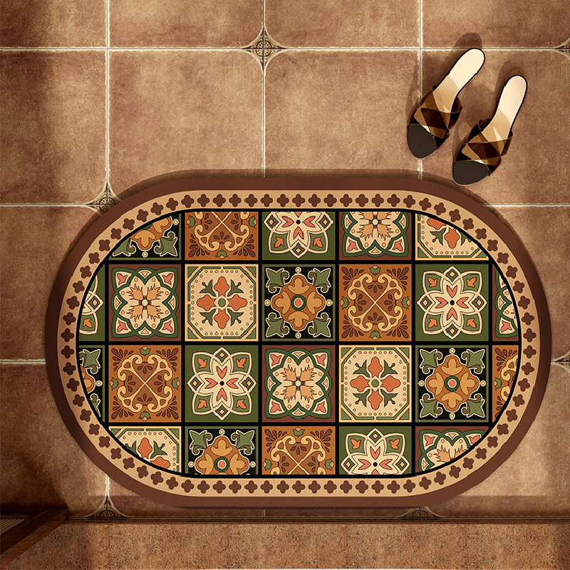exotic brown flower toilet mat