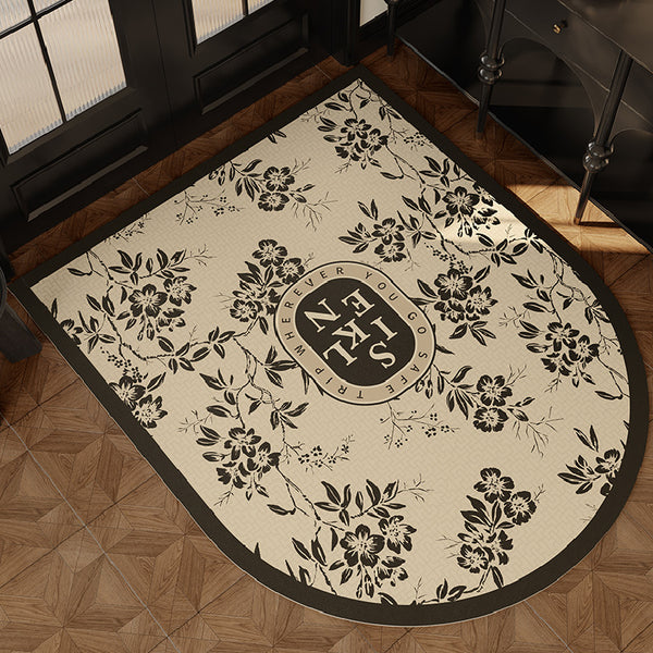 4design monotone floral door mat