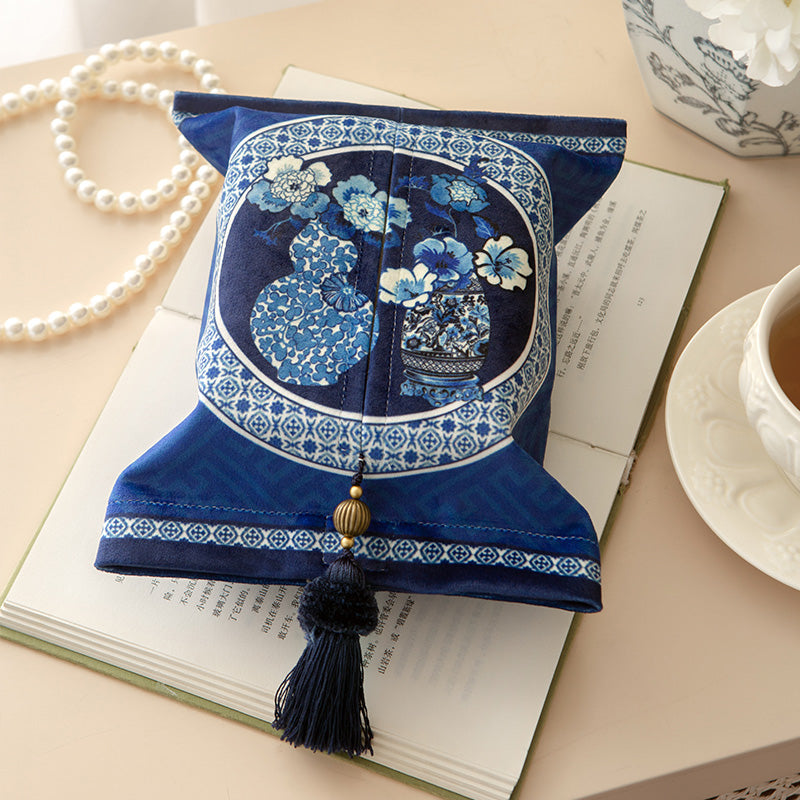 2design blue flower elegance tissue case