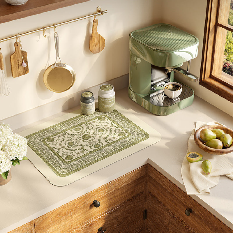 green ethnic vintage sink mat