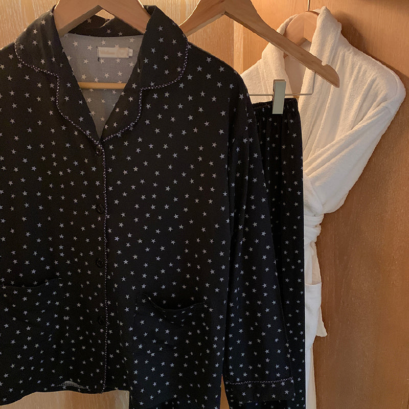 simple casual black dot room wear