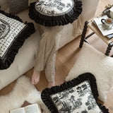 3design black frill elegance cushion