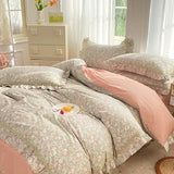 23design flower two-tone frill bedlinen set