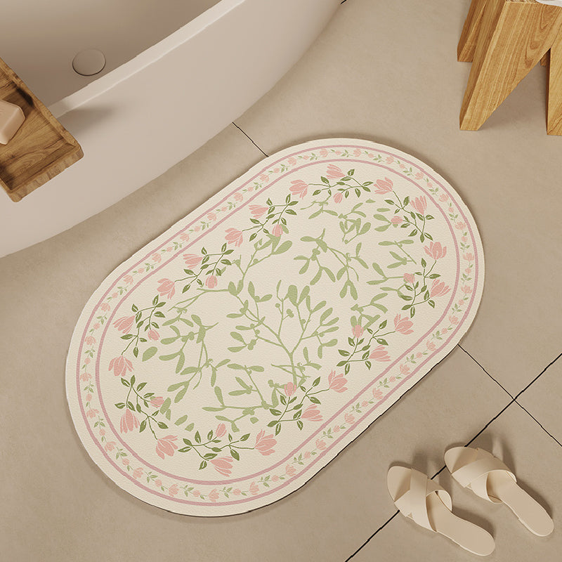2design pink flower girly bath mat
