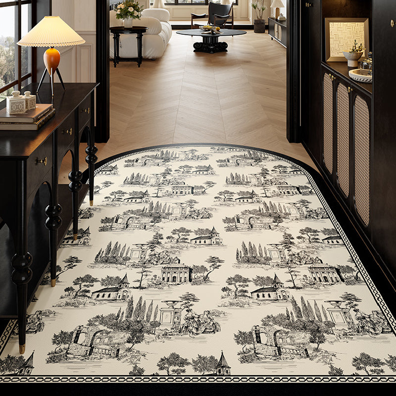 3design black frill elegance door mat