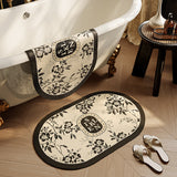 monotone floral bath mat
