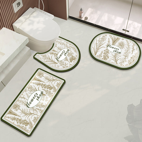 elegance floral toilet mat