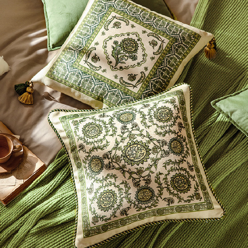 green ethnic vintage cushion