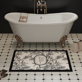 4design elegance monotone flower bath mat