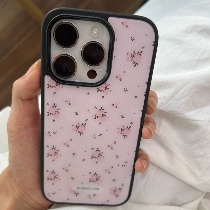 girly floral pink iphone case