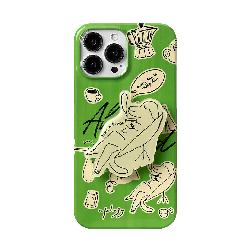 green pop illustration iPhone case