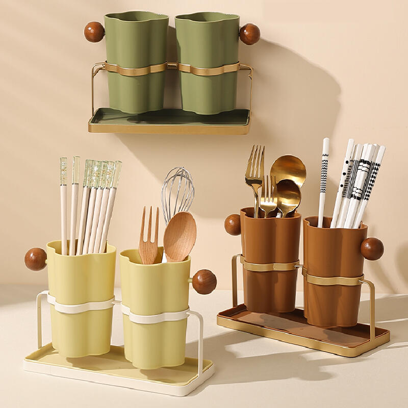 3color natural simple cutlery stand drainer