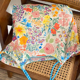 3design vivid floral tote bag