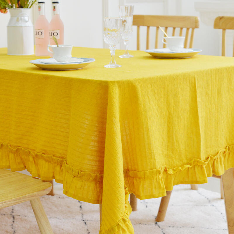 4color girly frill cotton table cloth