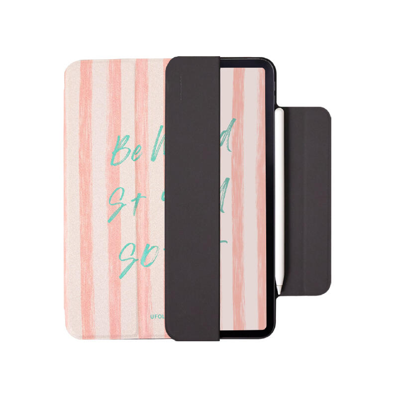 pink stripe logo iPad case