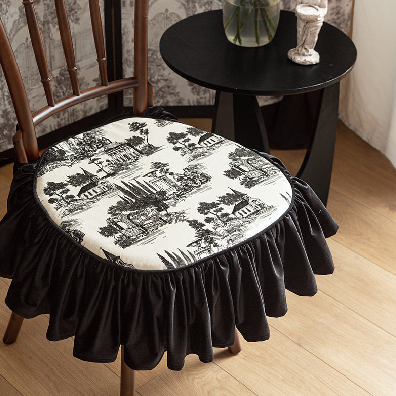 black frill elegance chair cover