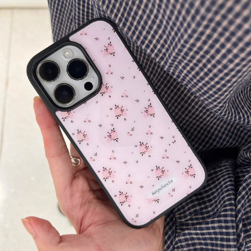 girly floral pink iphone case